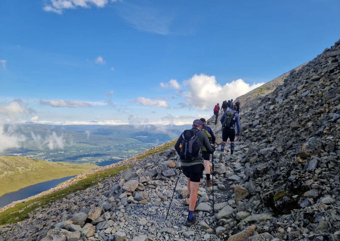 The team ascend Ben Nevis.