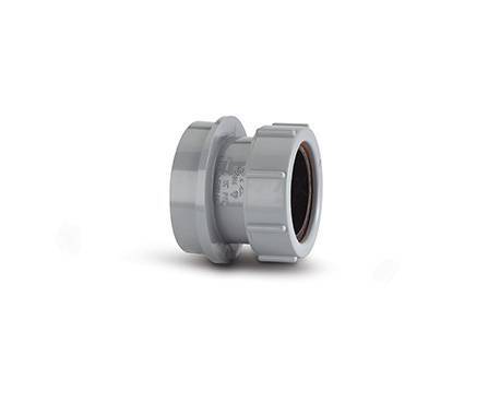 soil 40mm adaptor compression solvent waste pipe boss straight grey polypipe