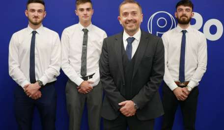 Dean with his three new apprentices