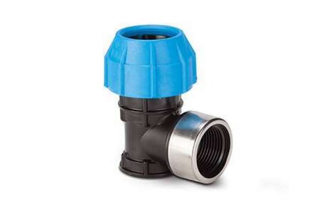 Polypipe 50mm elbow for MDPE pipe Polyfast compression elbow 