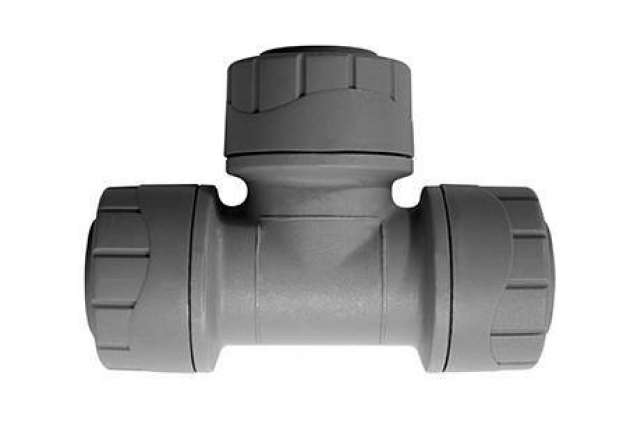 PolyPlumb 10mm Equal Tee Grey
