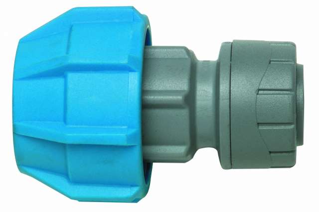 POLYPLUMB TANK CONNECTOR PUSH FIT GREY 15 22 28 mm 1/2"3/4"1"COLD WATER 