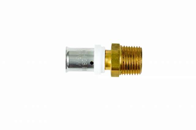 2 x Polyfit 15mm x 1/2" BSP male brass iron adaptors Polyplumb underfloor 