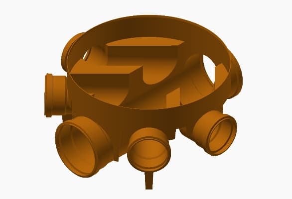 Terrain underground drainage pipe system inspection chambers for commercial buildings